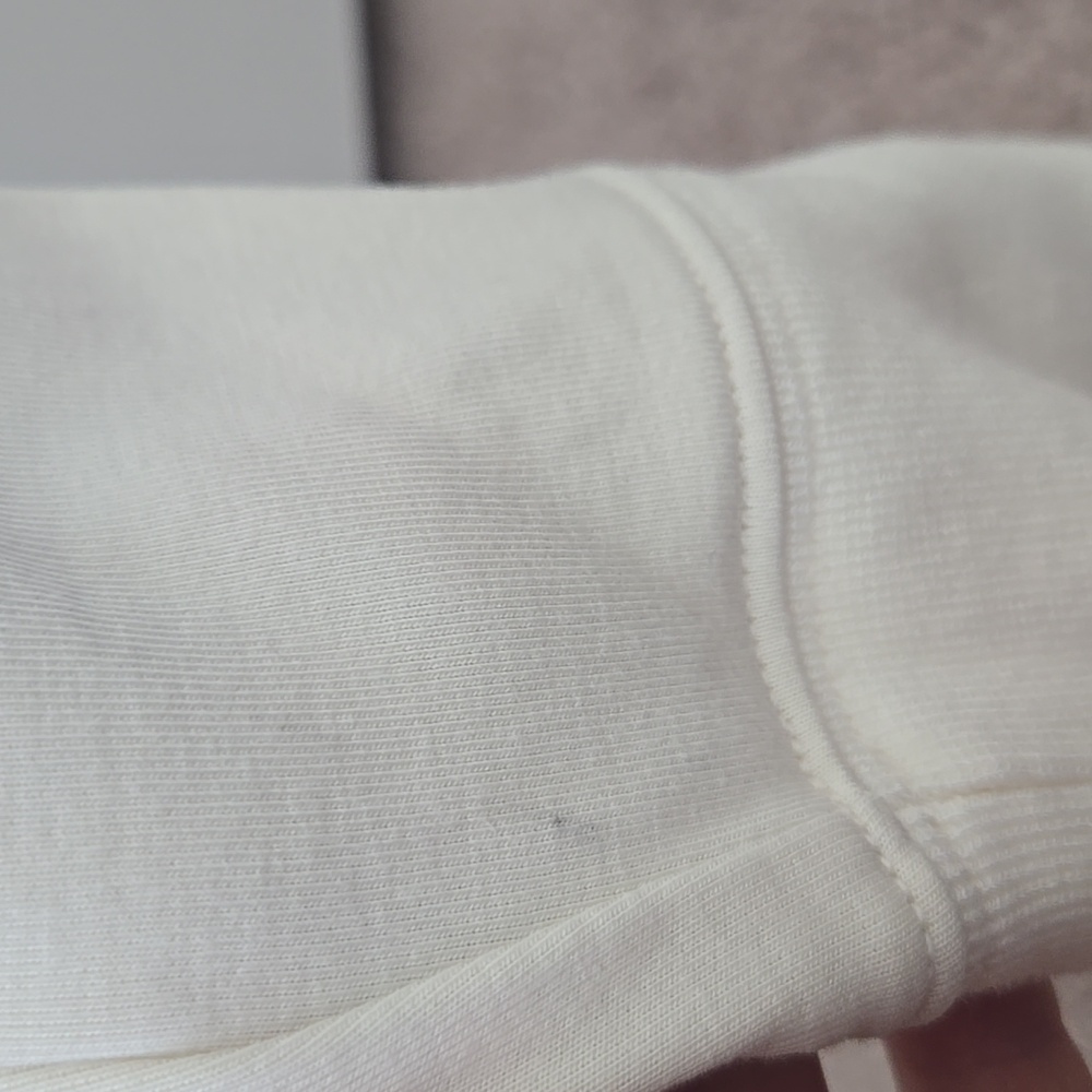 Good Condition Theory Crop Half Zip Sweatshirt In Ivory, Size Medium - Picture 10 of 10